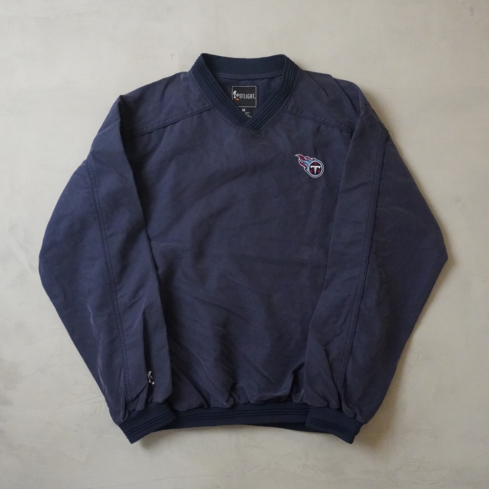 Vintage Tennessee Titans Windbreaker Pullover Medium Mens Navy Blue NFL